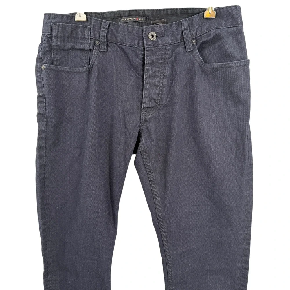 John Varvatos Button Fly‎ Jeans Dark Blue Slim Straight Mens 33x31